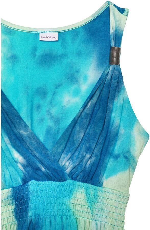 Lascana Maxi-jurk met batik print en verstelbare halslijn zomerjurk strandjurk - Foto 2