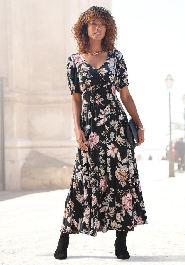 Lascana Maxi-jurk met bloemenprint en lichte pofmouwen zomerjurk casual-elegant - Foto 5