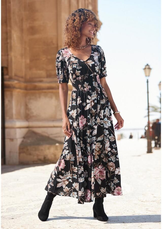 Lascana Maxi-jurk met bloemenprint en lichte pofmouwen zomerjurk casual-elegant - Foto 2
