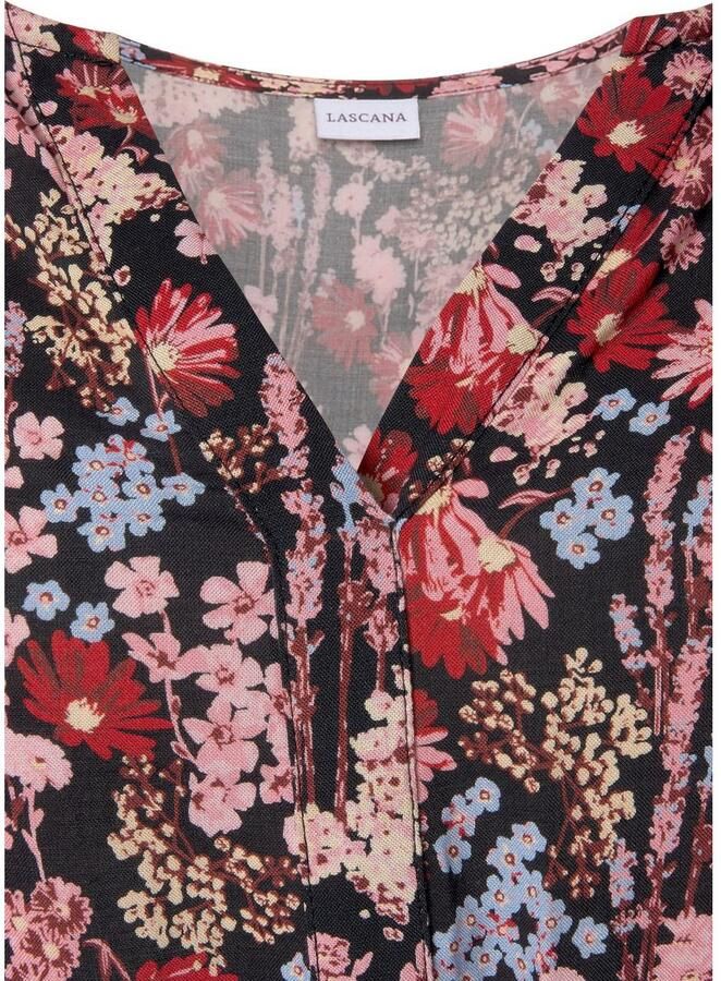 Lascana Maxi-jurk met bloemenprint en v-hals zomerjurk