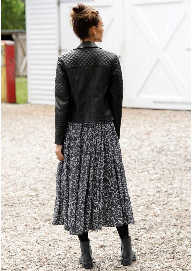 Lascana Maxi-jurk met bloemenprint en volants losse comfortabele look