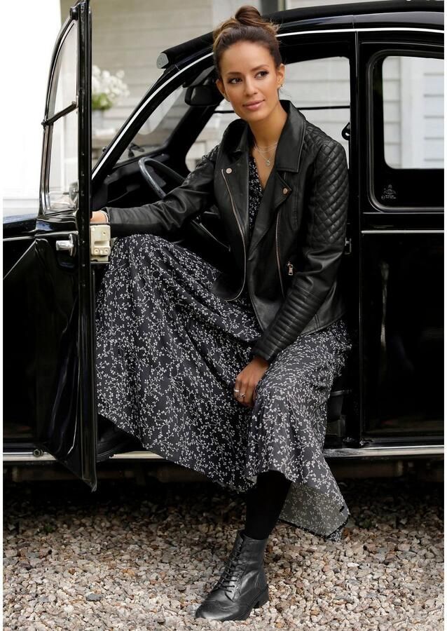 Lascana Imitatieleren jack met biker-details korte bikerjack figuurvormend - Foto 4