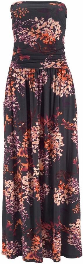 Lascana Maxi-jurk met bloemenprint en zakken zomerse strapless jurk strandjurk - Foto 5