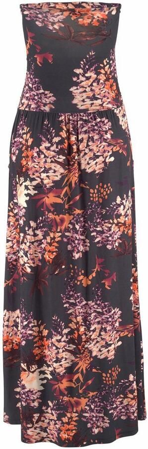 Lascana Maxi-jurk met bloemenprint en zakken zomerse strapless jurk strandjurk - Foto 4