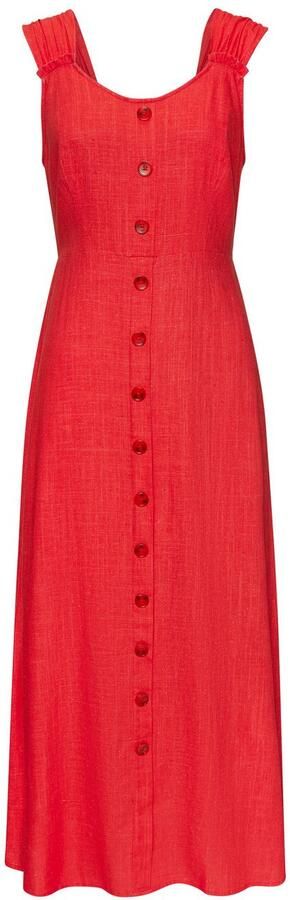 Lascana Maxi-jurk met brede bandjes van geweven stof in linnenlook zomers - Foto 7