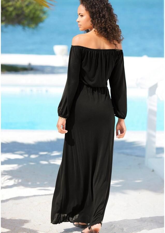 Lascana Maxi-jurk met cut-outs bij de halslijn schoudervrij zomerjurk strandjurk - Foto 3