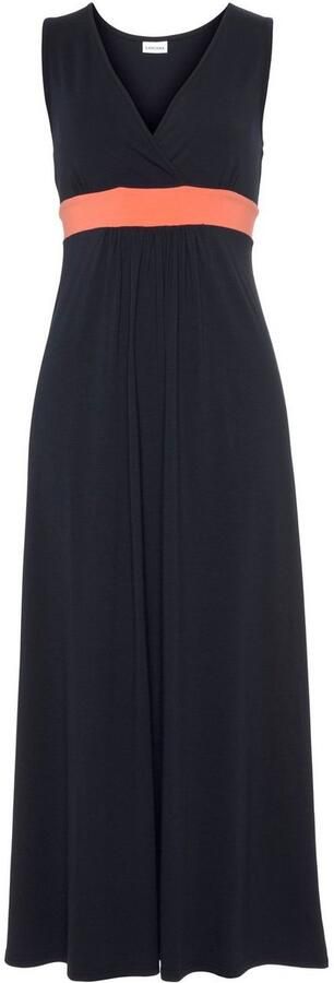 Lascana Maxi-jurk met gekleurde inzet en v-hals zomerjurk strandjurk - Foto 3