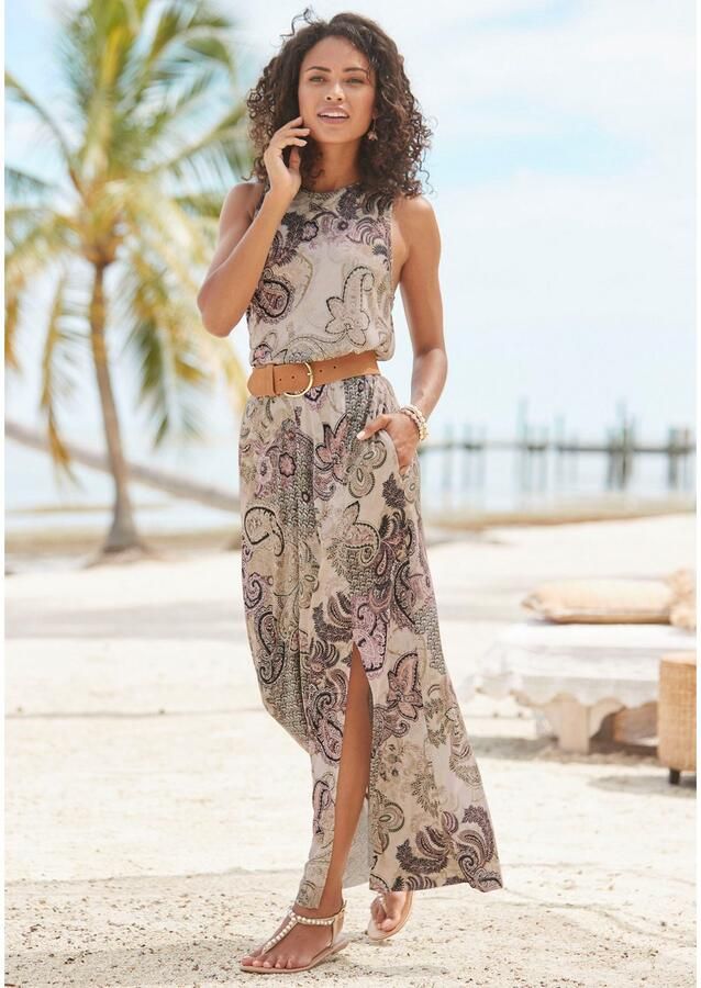 Lascana Maxi-jurk met paisley-print en split licht zomerjurk strandjurk - Foto 2