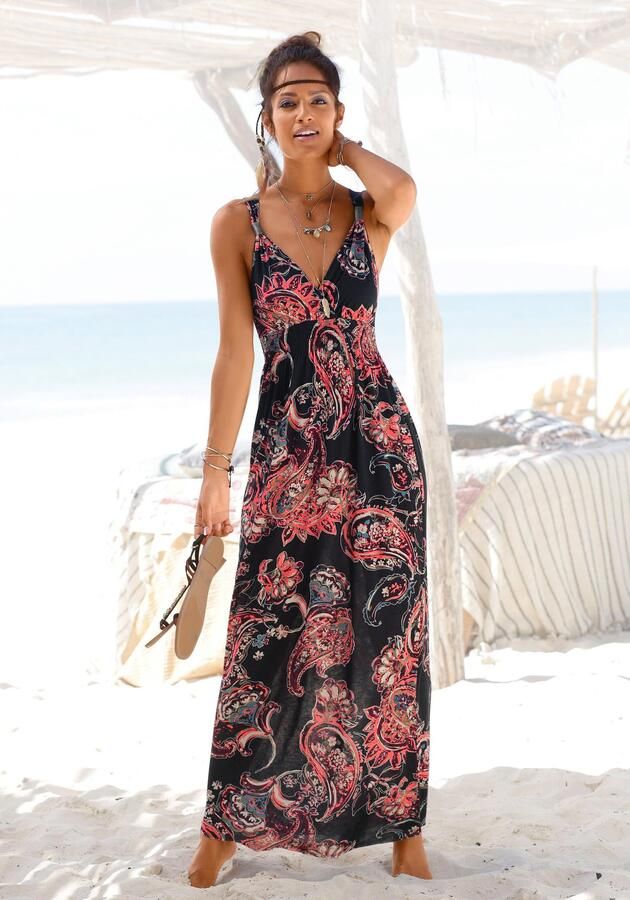 Lascana Maxi-jurk met paisley print en verstelbare halslijn zomerjurk - Foto 6