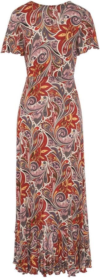 Lascana Maxi-jurk met paisley-print split en volant vleugel mouwen drukjurk - Foto 6