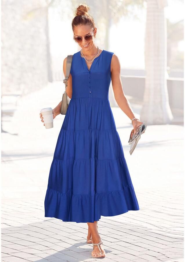 Lascana Maxi-jurk met ruches - Foto 4