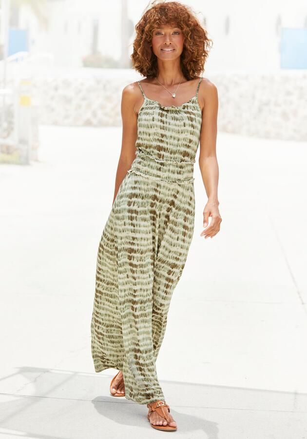 Lascana Maxi-jurk met ruchesdetails en elastiek in de taille zomerjurk strandjurk - Foto 5
