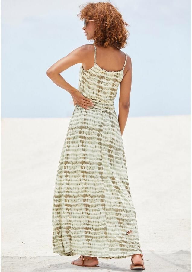 Lascana Maxi-jurk met ruchesdetails en elastiek in de taille zomerjurk strandjurk - Foto 2