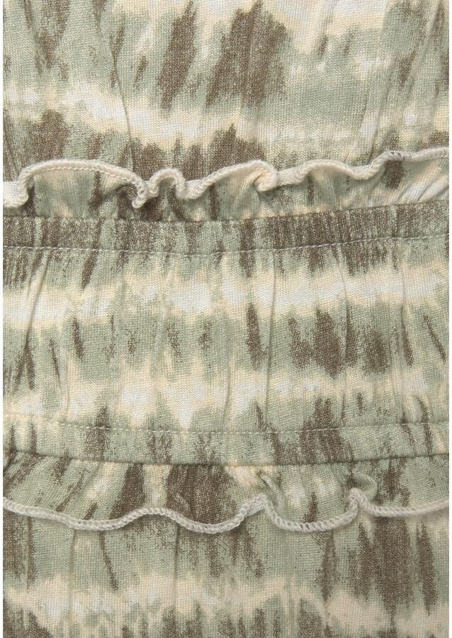 Lascana Maxi-jurk met ruchesdetails en elastiek in de taille zomerjurk strandjurk