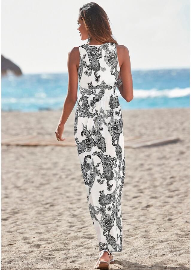Lascana Maxi-jurk met verstelbare hals in all-over print zomerjurk strandjurk - Foto 2