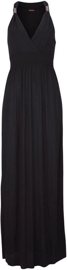 Lascana Maxi-jurk met verstelbare halslijn en gesmokte taille zomerjurk basic - Foto 4