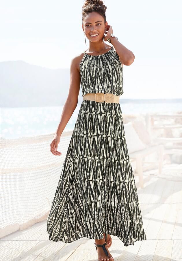 Lascana Maxi-jurk van geweven viscose in aloverprint luchtige zomerjurk - Foto 6