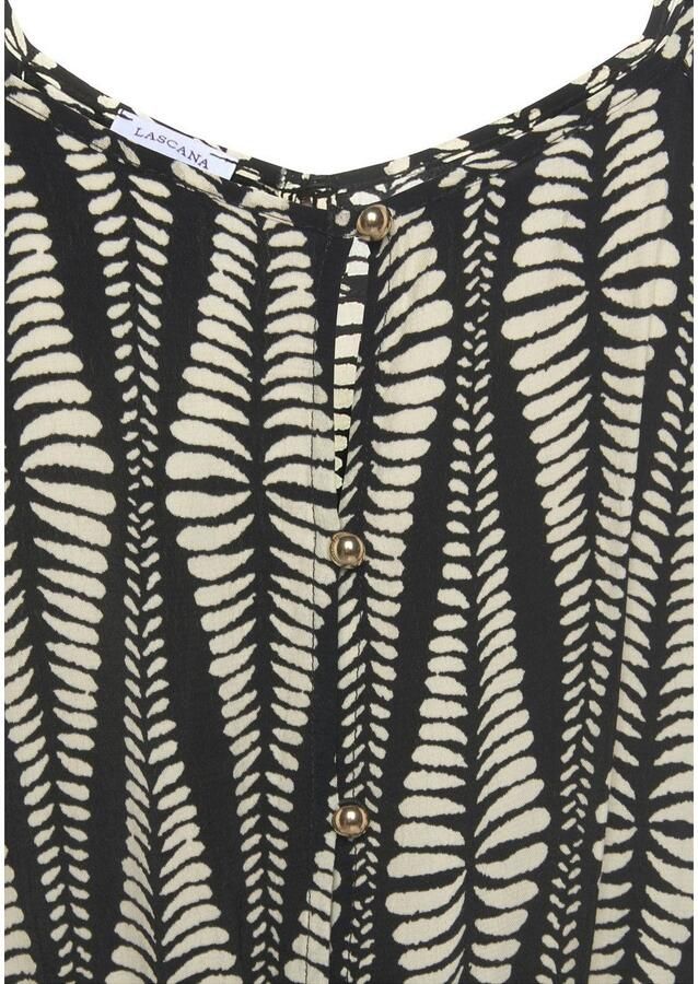 Lascana Maxi-jurk van geweven viscose in aloverprint luchtige zomerjurk