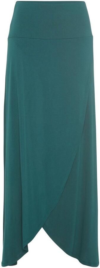 Lascana Maxirok met elastische tailleband van viscose jersey wikkellook met split - Foto 7