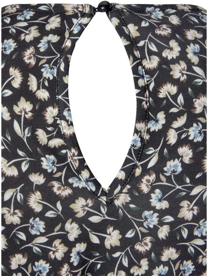 Lascana Midi-jurk met bloemenprint en split bij de benen jurk met print lange mouwen