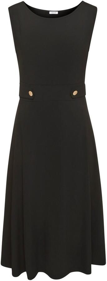 Lascana Midi-jurk met decoratieve gespen en goudkleurige sierknopen strijkvrij - Foto 3