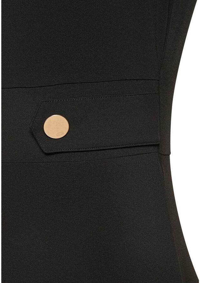 Lascana Midi-jurk met decoratieve gespen en goudkleurige sierknopen strijkvrij