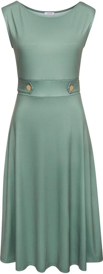 Lascana Midi-jurk met decoratieve gespen en goudkleurige sierknopen strijkvrij - Foto 4