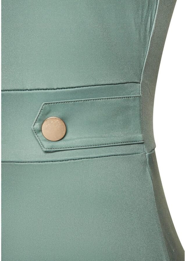 Lascana Midi-jurk met decoratieve gespen en goudkleurige sierknopen strijkvrij - Foto 2