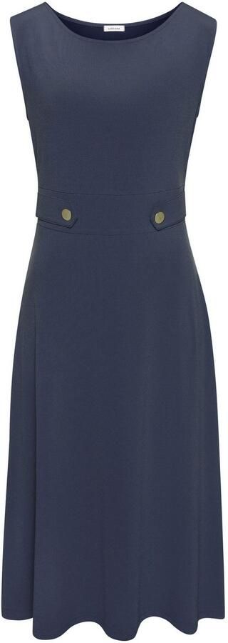 Lascana Midi-jurk met decoratieve gespen en goudkleurige sierknopen strijkvrij - Foto 5