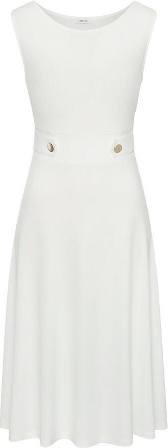 Lascana Midi-jurk met decoratieve gespen en goudkleurige sierknopen strijkvrij - Foto 3