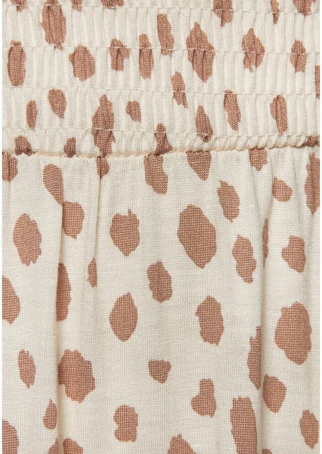 Lascana Midi-jurk met gesmokte bovenkant en alloverprint zomerjurk