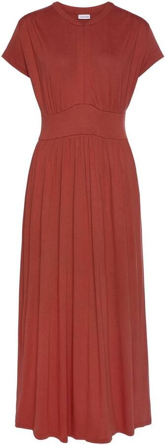 Lascana Midi-jurk met ritssluiting bij de hals nauwsluitend sportief en elegant