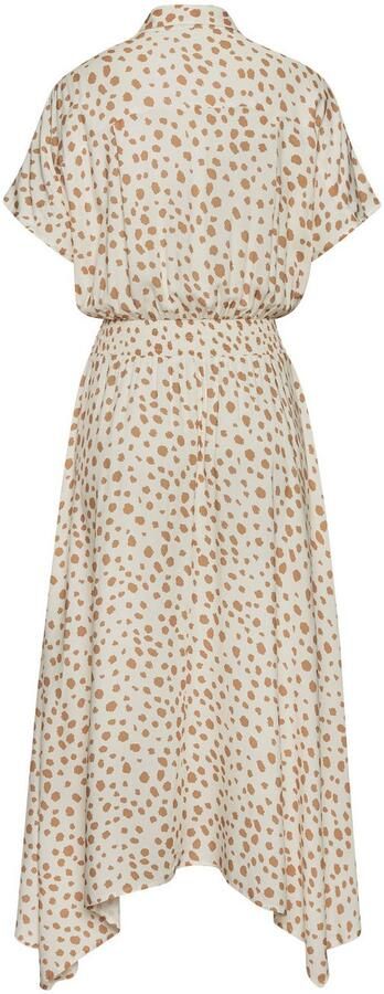 Lascana Midi-jurk met stippenprint asymmetrische zoom - Foto 4