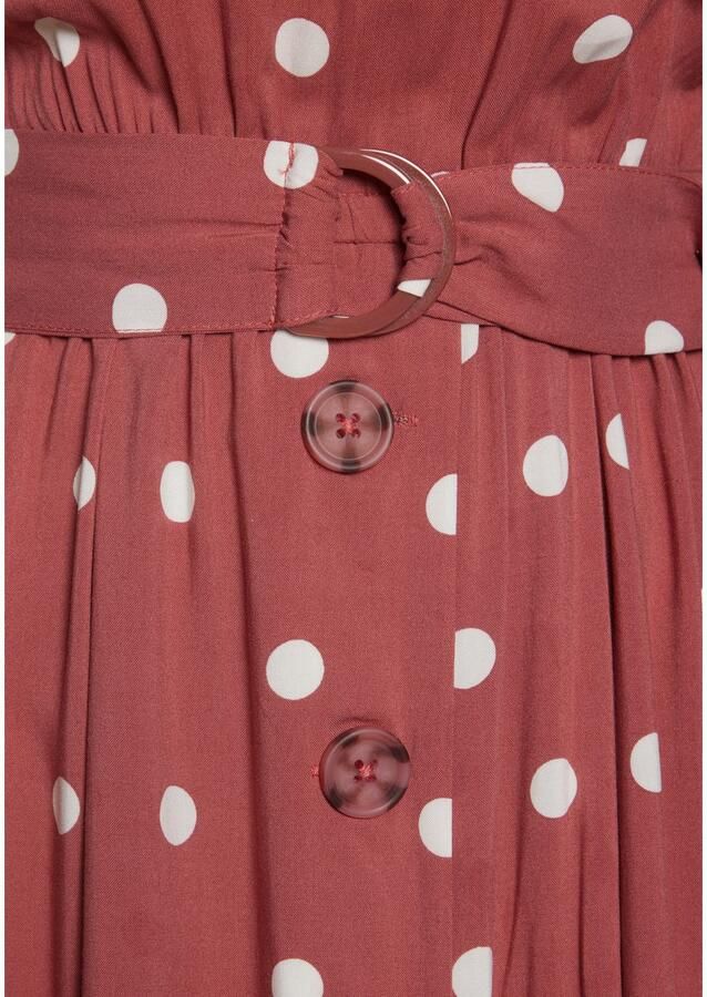 Lascana Midi-jurk met stippenprint en zakken zomerjurk (Met riem) - Foto 3