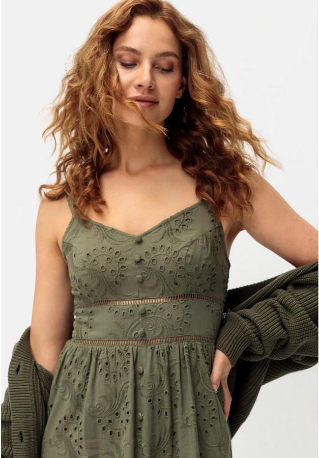 Lascana Midi-jurk met zomerse gaatjesborduursel - Foto 3