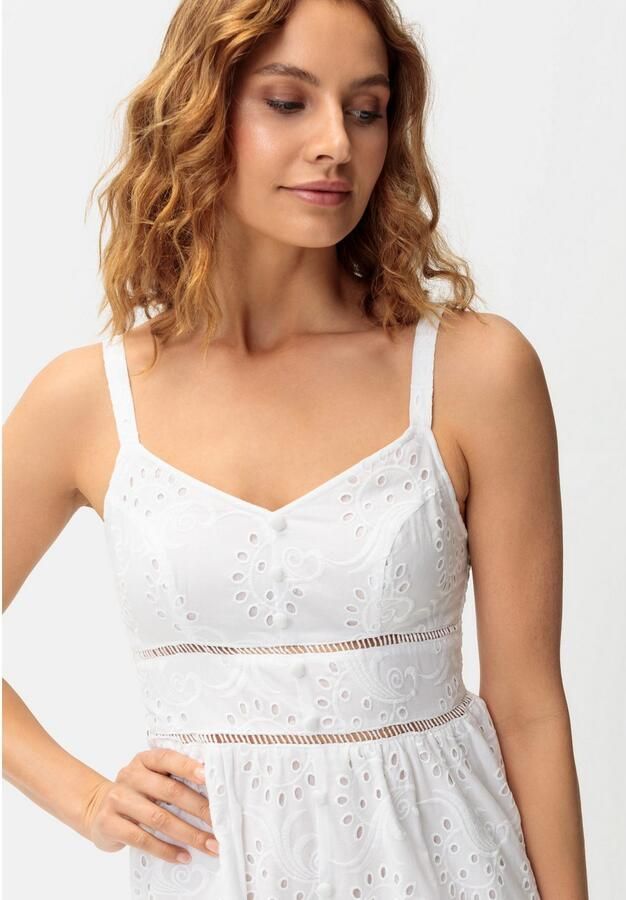 Lascana Midi-jurk met zomerse gaatjesborduursel - Foto 2