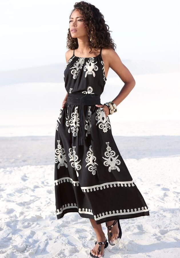 Lascana Midi-jurk van geweven viscose met etnische print - Foto 2