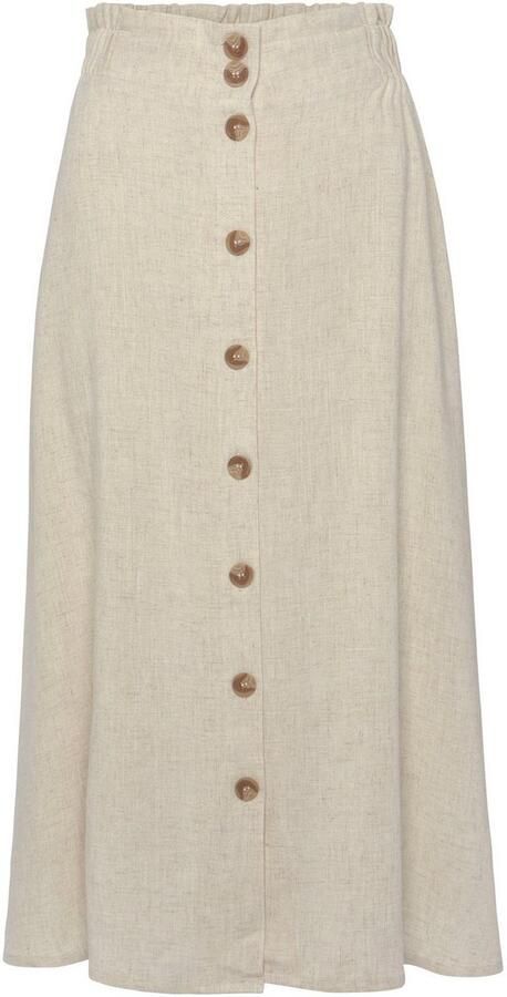 Lascana Midirok met knoopsluiting linnen rok zomerrok - Foto 4