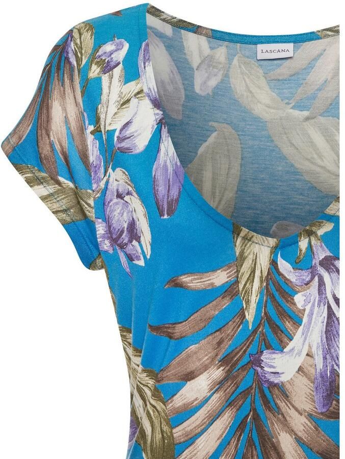 Lascana Mini-jurk met v-hals in alloverprint