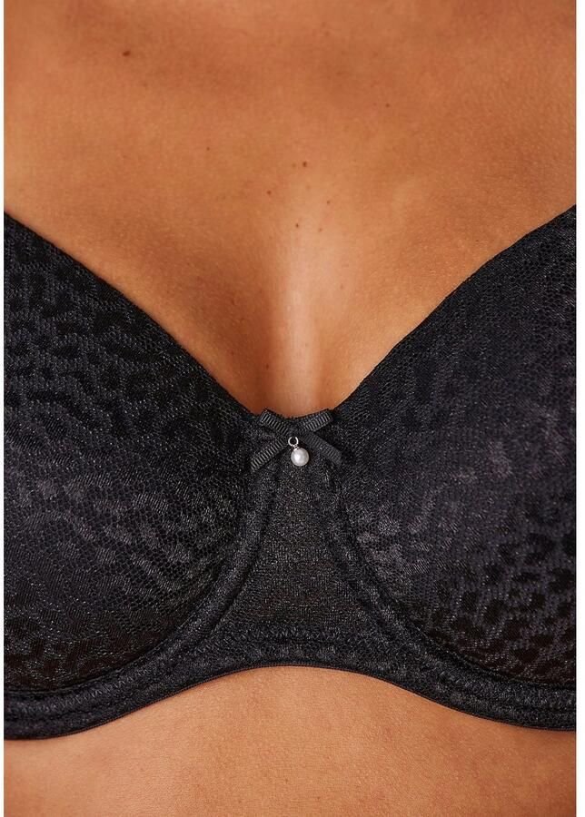 Lascana Minimizer-bh met beugel van glanzende jacquardkant