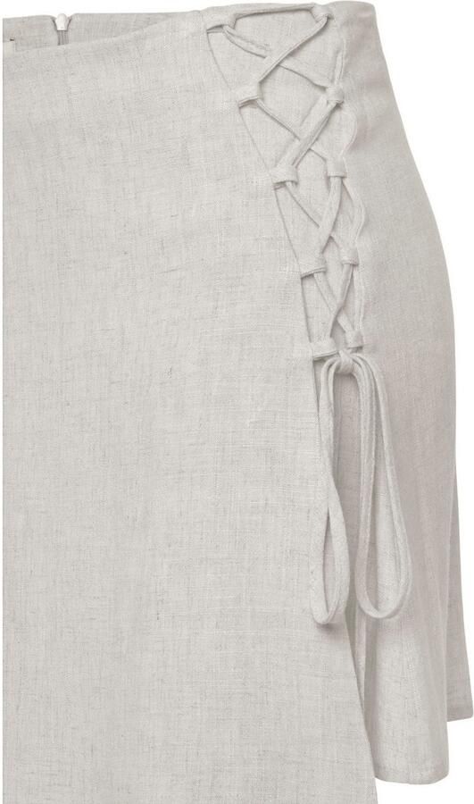 Lascana Minirok met linnen en decoratieve koordsluiting korte linnen rok mini rok - Foto 7