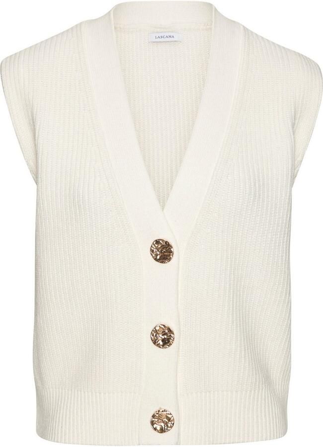 Lascana Mouwloos vest AMIRA met goudkleurige knopen pullunder modieus - Foto 6