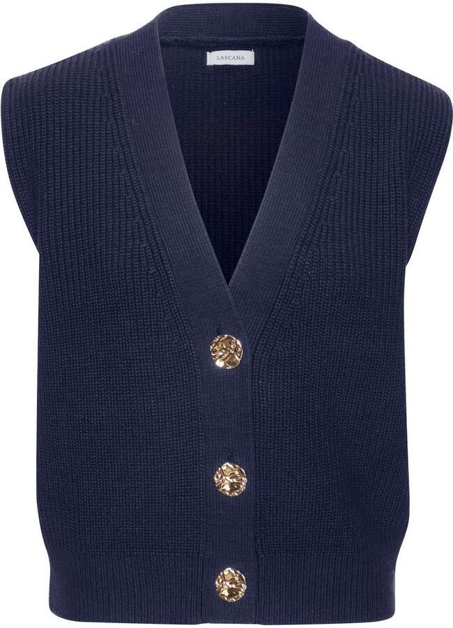 Lascana Mouwloos vest AMIRA met goudkleurige knopen pullunder modieus - Foto 6