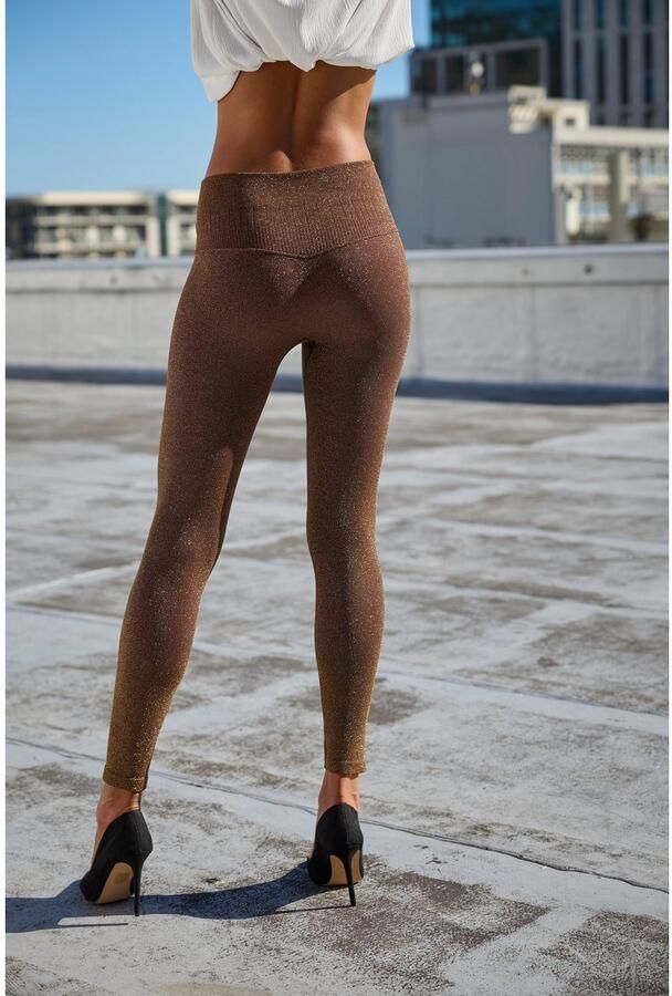 Lascana Naadloze legging met goudkleurige lurex - Foto 7