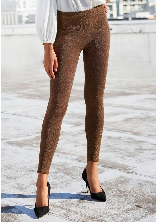 Lascana Naadloze legging met goudkleurige lurex - Foto 2
