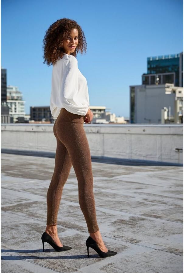 Lascana Naadloze legging met goudkleurige lurex - Foto 8