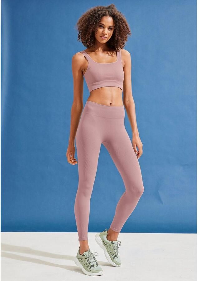 Lascana Naadloze legging Po Push Up met ribstructuur en shaping-effect sportbroek sportleggings - Foto 2