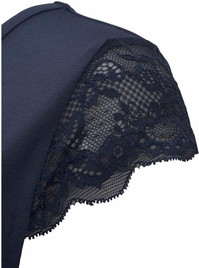 Lascana Nachthemd met kanten mouwen