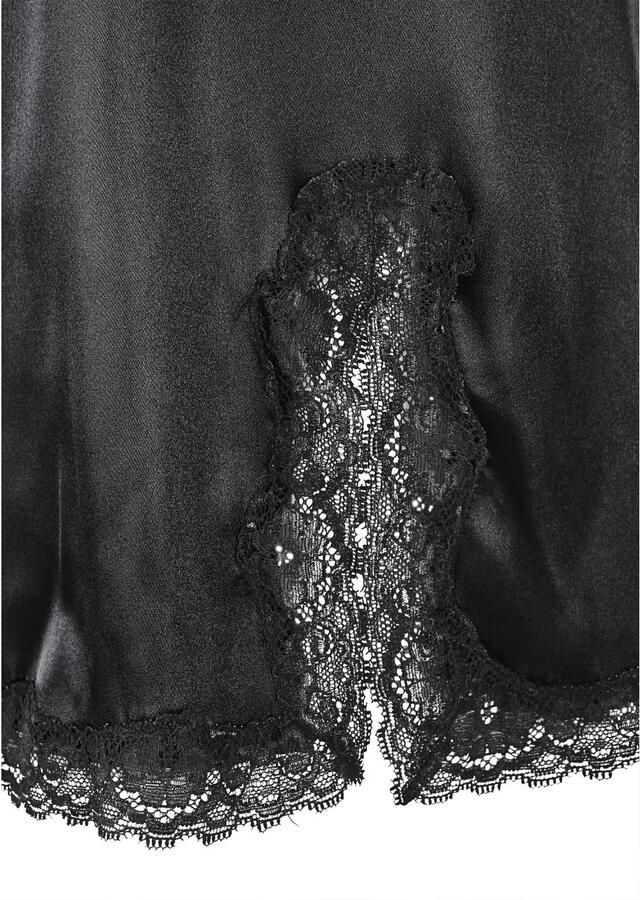 Lascana Negligé Lingerie van chic satijn-stretch met verleidelijke kant