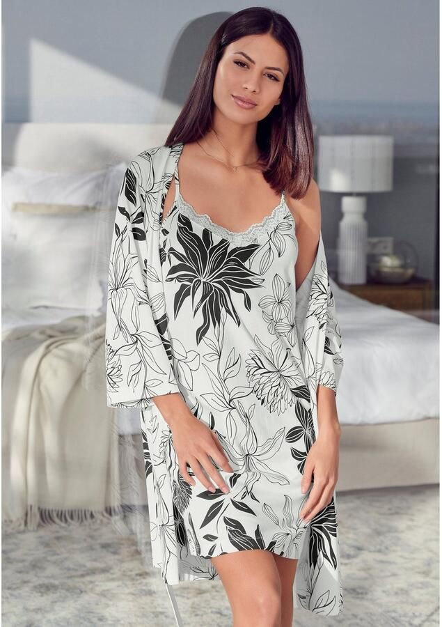 Lascana Negligé met bloemenprint - Foto 2